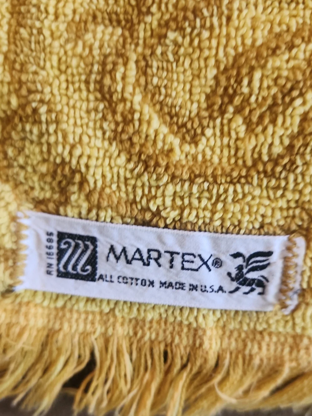 Vintage Martex Gold Colored 2 Piece Guest Hand Towel Set MCM